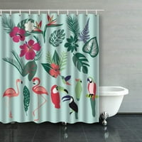 Elementi tropskog seta Palm Flamingo Tuš zastori za zavjese za kupaonice