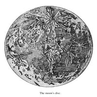 Verne: Zemlja do Mjeseca. N od zemlje do Mjeseca . Mjesečev disk: Graviranje drva iz izdanju 19. stoljeća.