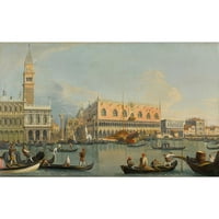 Način kanaleta Crna ukras uokvirena dvostruka matted muzejska umjetnička ispisa pod nazivom: Venecija,