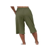 Capris hlače za žene pamučne posteljine casual joga vježbanje hlače Ljeto labavo salon obrezane pantalone sa džepovima