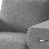 Aria fotelja, evropski dizajn, nehrđajući čelik, svijetlo siva tkanina