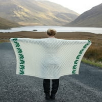 Shamrock Aran baca mekani merino vuna irski pokrivač kabel saće pletenja 58 40 izrađen u Irskoj