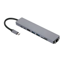 Tomshoo 8in USB-C višenamjenski pretvarač za priključni prenos računala Type-C do PD + USB * 2 + HDTV