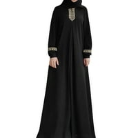 Haljina za žene plus veličine Print Abaya Jilbab Maxi Haljina casual kaftan duga haljina crna