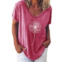 Zodggu Best T majice za žene Modne dame kratki rukav labav moder Ležerne model bluza vrhovi cvjetni