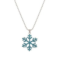 Heiheiup Božićni snježni pahuljica Dijamantna ogrlica privjesak od nehrđajućeg čelika Zirkonijski privjesci za ogrlice od ogrlice za nakit