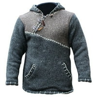 Uhdy muški vrhovi jesen zimski džemper labav velik veličine miješani džemper s kapuljačom pulover duks