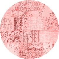 Ahgly Company u zatvorenom okrugli patchwork Crveni prijelazni prostirljivi, 3 'krug