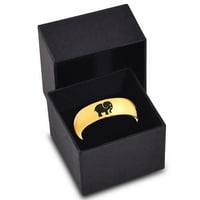 Tungsten Slon životinja 2D stil umjetnička band prsten za muškarce Žene Udobne cipele 18K žute zlatne