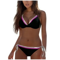 Ženski kupaći kostimi Tummy Control dva Soild Print Split setovi plus veličina odjeća za plažu Bikini