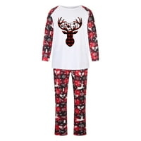 Pidžama za žene postavljeno roditelj-dijete Attire božićni odijelo Patchwork plairan kućna odjeća okrugla vrat dugih rukava pidžamas dvodijelni setovi