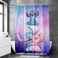 Lilo & Stitch uzorak tuš za zavjese od poliestera vodootporna obustava za kupanje izdržljiva sa kukama za kupatilo sa zavjesom-C, 150 *