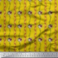 Soimoi Yellow Pamuk poplin tkanina i cvjetni cvjetni tkanini otisci sa dvorištem širom