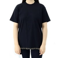 Burberry Dame Crna pukotina probušena pamučna majica, veličina Medium