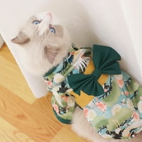 Papaba Cat Kimono, Cat Kimono Japanski stil Bow-čvor Dekor Tkanina Dvo-noge Kućište za kućne ljubimce
