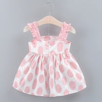 Odjeća za bebe za djevojke Toddler Dječje djevojke Dječji kaiš luk Dot Ispis ljetna haljina princeza