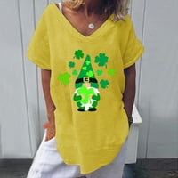 Ženska majica za čišćenje Žene Patrick vrhovi tiskane majice kratki rukav casual tee sa Shamrockom