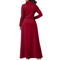 Haljina GUBOTARE Ženska haljina dugih lisnata haljina Ležerne prilike kvadratni vrat elastični struk