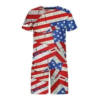 Inveife muns casual okrugla Dan neovisnosti za povrat Ispis bluza s kratkim rukavima + kratke hlače