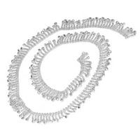 Ogrlica za tassel Rhinestone, dizajn za reserve, proizvoljni kliping seksi zaslepljujući širokog opsega, lanac za tassel Rhinestone za ukras odjeće za diy poklon srebrno bijelo
