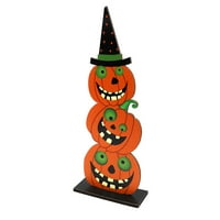 Sretni ukrasi za Halloween Stol, stolni stoke drvene za kabine za vešenje za Halloween Party Stol Topper