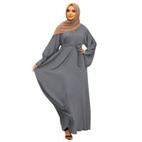 Ženska ležerna puna muslimanska haljina rukava Abaya Islamska arapska kaftna haljina Napomena Molimo