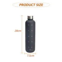 1000ml Motivacijska boca za vodu s vremenskim markerom, TRITAN boca za višekratnu upotrebu - crna