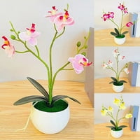 Dabay Set Artificial Bipce Bipce Anti-Decorm protiv Fade Fau svileni Cvijet Realistični leptir Orhideji