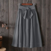 Leey-World suknje za žene Trendy Women Modni labavi Ležerne prilike Long L čvrsta pletena suknja Elastična