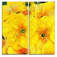 Art gomila žutog cvijeća cvjetna platna umjetnička ispisa u. Široka u. Visoki - ploče