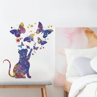 Slatka zidna zida za djecu Dekor Purple Butterfly Cats Zvjezdani dizajn Platno Ispisuje sliku Dječji