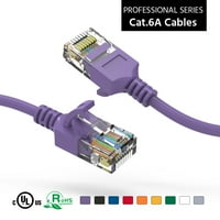 1,5ft CAT6A UTP Slim Ethernet mrežnog mreže za pokrenuti kabl 28AWG Ljubičasta, pakovanje