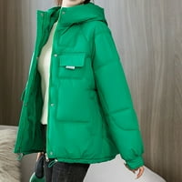 Ženska zimska zgušnjava kaput od puhača na papiru s krilnom ovratnikom zelenom veličinom 3xl