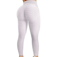 Annuirheih visoke struke joga hlače za žene plus veličine Ženski mjehurić Bubble Builting Fitness Trčanje