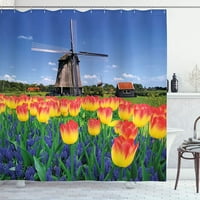 Pejzažni tulip cvjeta sa klasičnom holandskom vjetroelektranom Netherlands Seist Spring Slika, vodootporna