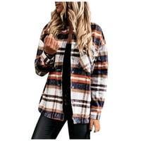 CLlios ženska casual modna vunena ploča džep jakna s dugim rukavima