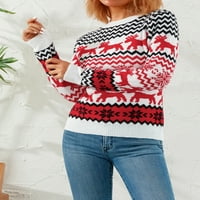 Eyicmarn unise ugly božićni džemperi dugih rukava okrugli vrat pleteni džemper pulover za Xmas party