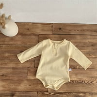 Baby Toddler Slatke bodionici Unise pamučni bomboni Boja Čvrsta pamučna odjeća za dugih rukava za 0