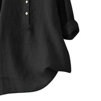 Ruimatai Ženski vrhovi čišćenja ženske rupice V-izrez za kolut sa gumbom TUNIC Slobodne majice Ljetne