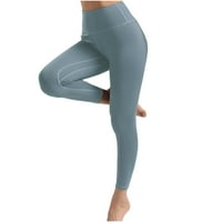 Amtdh Ženske trendi mršave hlače Čvrsto boje Yoga Sport High Squaist Ravne duge hlače Plus Veličina