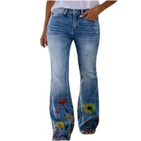 Vivianyo HD Ljetne hlače za žene Ženske elastične struine rastezanje Tincht Stretch Skinny Button Hlače