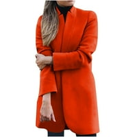 Kaput sa kapuljačom Ženske tople plus veličine Ogrlica sa šljokicama vunene kaput jakna tamno siva veličina
