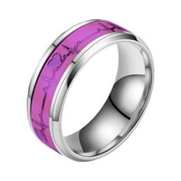Početna Dekor, Elektrokardiogram od nehrđajućeg čelika Sjajna prstena Creative Love Par prsten zvona zvona