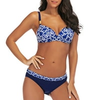 Žene plus veličine Ispiši pliću kupaći kostim kupaći kostim plavi kupaći kostim