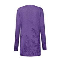 HHEI_K Cardigan džemper Ženska modna ležerna cvjetna klozerska kaput srednjeg duljina