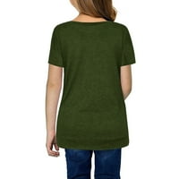 Ketyyh-CHN ljetne odjeće za djevojčice Djeca kratki rukovi T-majice Djevojke Tees Kids Top Green, L