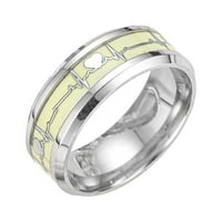 Frehsky Prstenovi modni tamno blistavi prsten od nehrđajućeg čelika Obećaj prsten od nehrđajućeg čelika osvjetljavajući nakit za muškarce žene