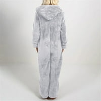 Aoochasliy ženske hlače plus veličina zazor dugih rukava s kapuljačom sa kapuljačom pidžama casual zimska