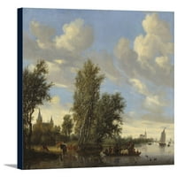 Riječni krajolik sa trajektom - remek-djelo klasik - umjetnik: Salomon van Ruysdael C
