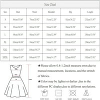 Ljetne haljine za žene srednje dužine bez rukava A-line ispisane scoop haljine za izrez multicolor 2xl